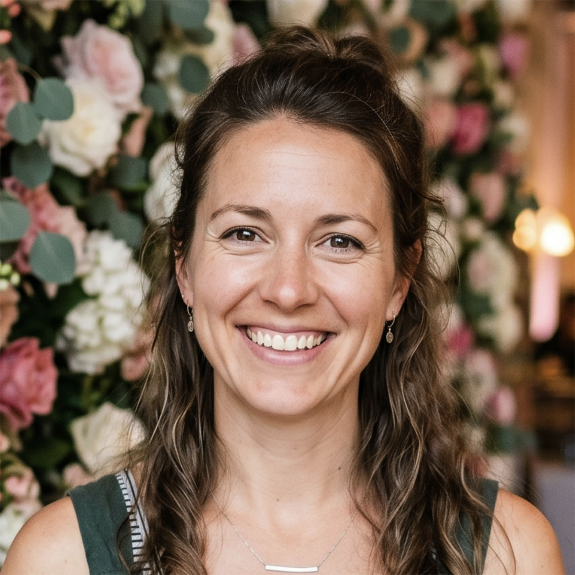 Flower wall at baby shower
