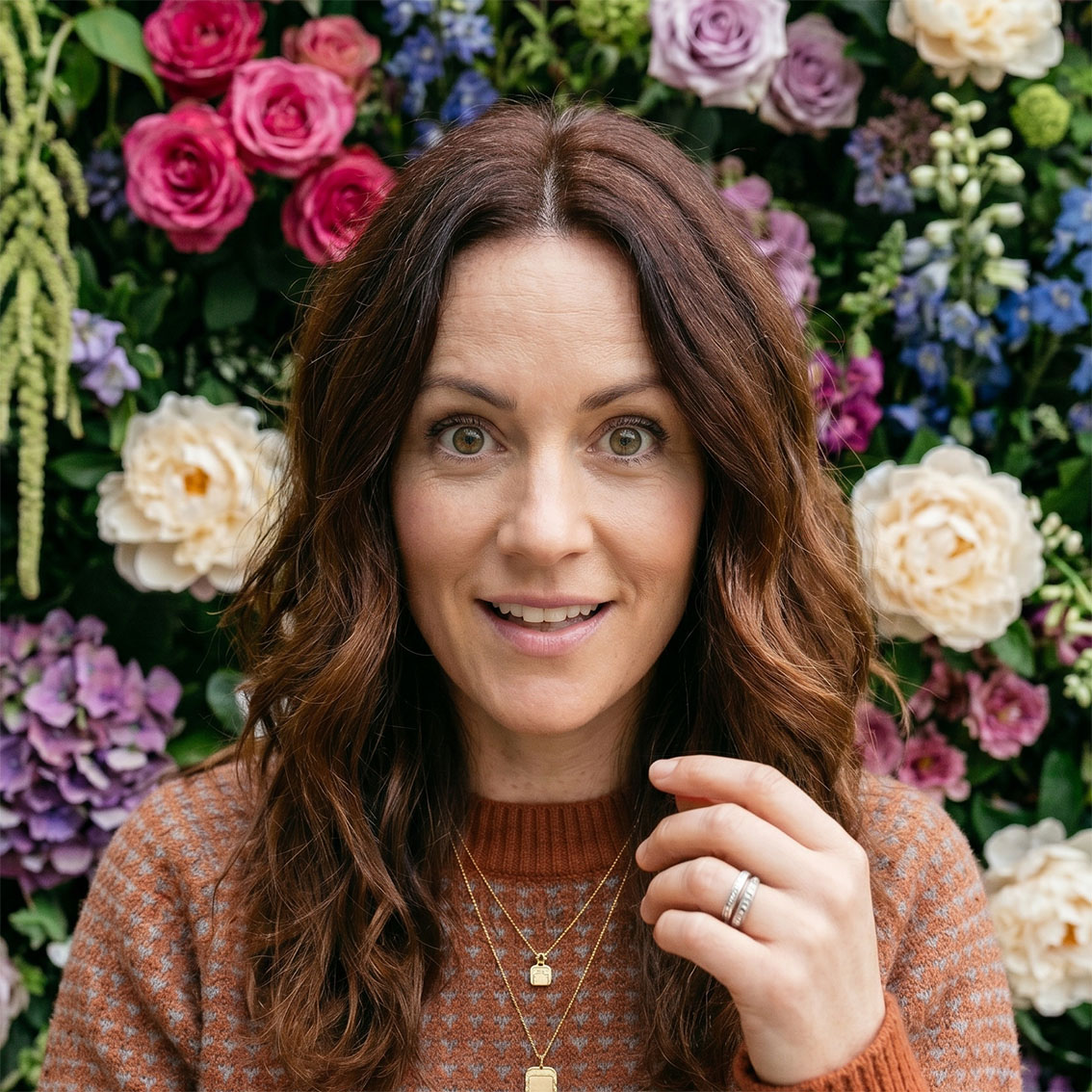 Flower wall at birthday party
